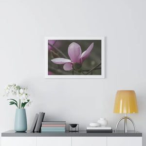 Framed Horizontal Poster Pink Magnolia Wall Art - Dipaliz - Posters Prints & Visual Artwork