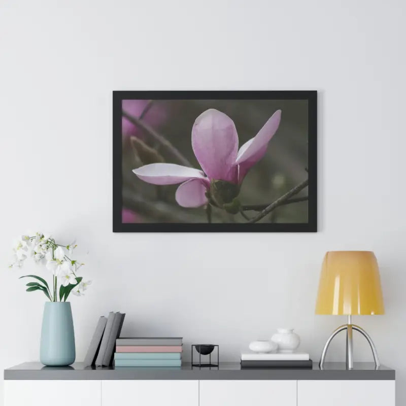 Pink Magnolia Framed Horizontal Poster: Elegance in Every Size! - Poster