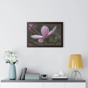 Framed Horizontal Poster Pink Magnolia Wall Art - Dipaliz - Posters Prints & Visual Artwork
