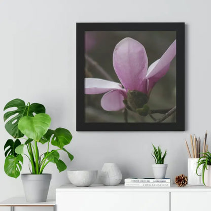 Pink Magnolia Framed Horizontal Poster: Elegance in Every Size! - Poster