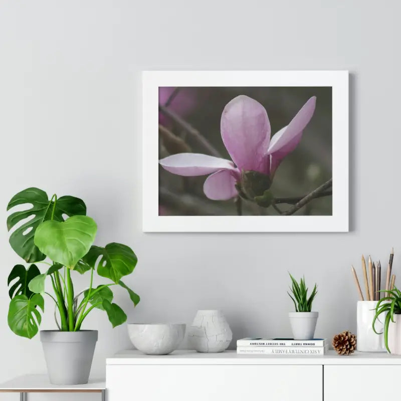 Pink Magnolia Framed Horizontal Poster: Elegance in Every Size! - Poster