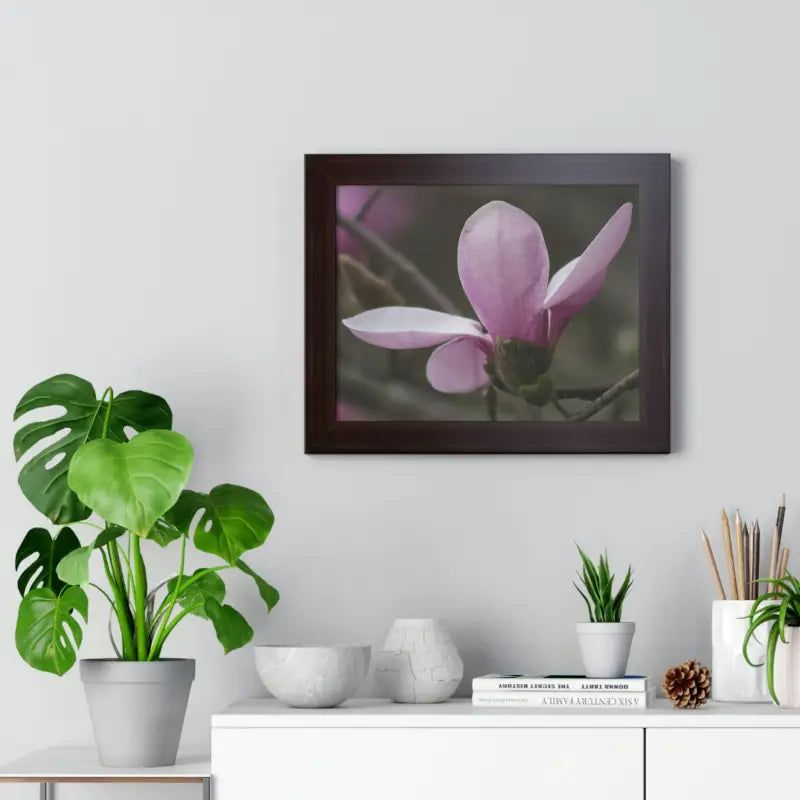 Pink Magnolia Framed Horizontal Poster: Elegance in Every Size! - Poster