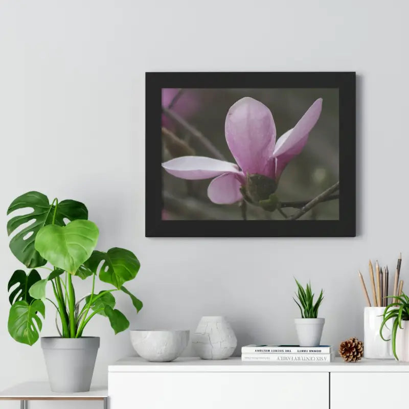 Pink Magnolia Framed Horizontal Poster: Elegance in Every Size! - Poster