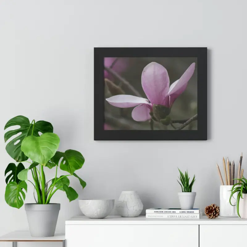 Pink Magnolia Framed Horizontal Poster: Elegance in Every Size! - Poster