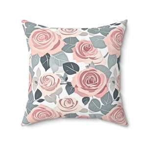 Vibrant Pink Rose Spun Polyester Pillow Statement Decor - Dipaliz - 20’’ × - Throw Pillows