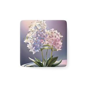 Purple Lupin Flowers Porcelain Magnet - Modern Floral Decor - Dipaliz - White / 2’’ x / Square