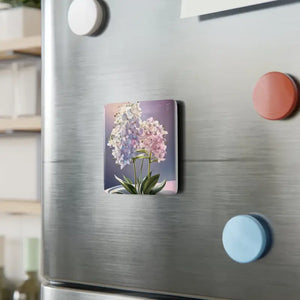 Purple Lupin Flowers Porcelain Magnet - Modern Floral Decor - Dipaliz - White / 2’’ x / Square