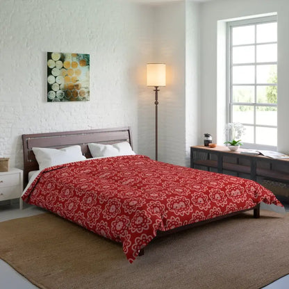 Transform your Space with a Red Floral Abstract Blanket - 88’’ × Home Decor