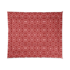 Red Floral Abstract Blanket - Bold Vibrant Comfort - Dipaliz - Quilts & Comforters