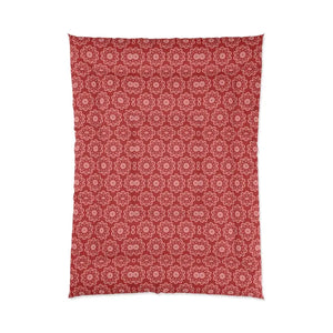 Red Floral Abstract Blanket - Bold Vibrant Comfort - Dipaliz - Quilts & Comforters