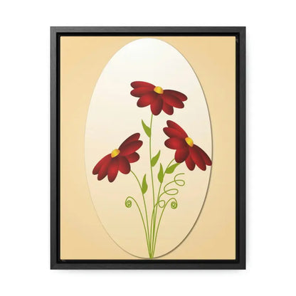 Red Flowers Gallery Canvas Wraps: Elevate your Space - 11″ x 14″ / Premium Wraps (1.25″) / Black