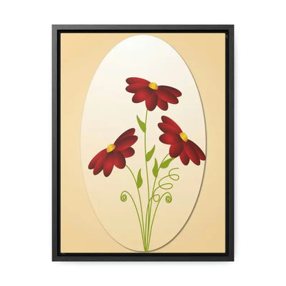 Red Flowers Gallery Canvas Wraps: Elevate your Space - 12″ x 16″ / Premium Wraps (1.25″) / Black