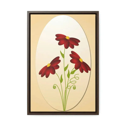 Red Flowers Gallery Canvas Wraps: Elevate your Space - 12″ x 18″ / Premium Wraps (1.25″) / Walnut