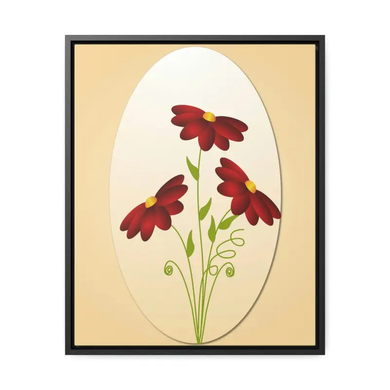 Red Flowers Gallery Canvas Wraps: Elevate your Space - 16″ x 20″ / Premium Wraps (1.25″) / Black