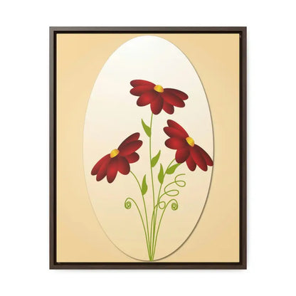 Red Flowers Gallery Canvas Wraps: Elevate your Space - 16″ x 20″ / Premium Wraps (1.25″) / Walnut