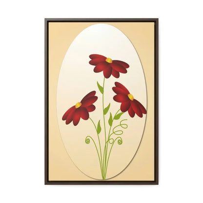 Red Flowers Gallery Canvas Wraps: Elevate your Space - 16″ x 24″ / Premium Wraps (1.25″) / Walnut