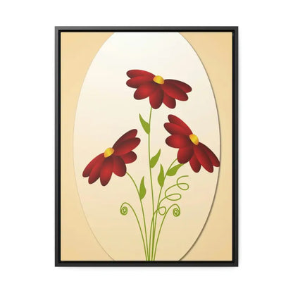 Red Flowers Gallery Canvas Wraps: Elevate your Space - 18″ x 24″ / Premium Wraps (1.25″) / Black