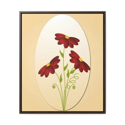 Red Flowers Gallery Canvas Wraps: Elevate your Space - 20″ x 24″ / Premium Wraps (1.25″) / Walnut