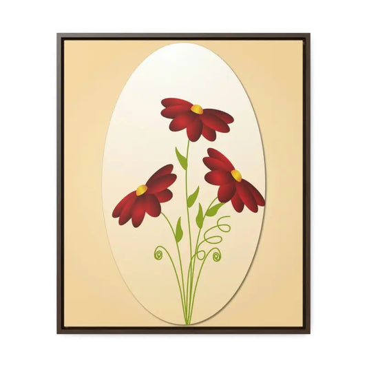 Transform your Space with Red Flowers Gallery Canvas Wraps - 20″ x 24″ / Premium (1.25″) / Walnut