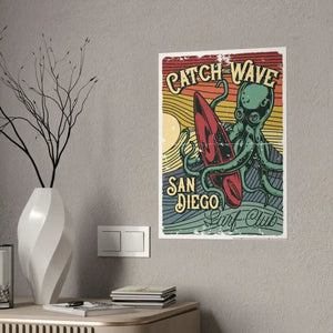 Catch Wave San Diego Gloss Posters - Bold Coastal Art - Dipaliz - Prints & Visual Artwork