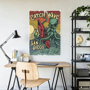 Catch Wave San Diego Gloss Posters - Bold Coastal Art - Dipaliz - Prints & Visual Artwork