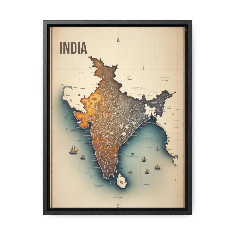 Elevate your Space with Vintage India Gallery Canvas Wrap - 12″ x 16″ / Premium Wraps (1.25″) / Black