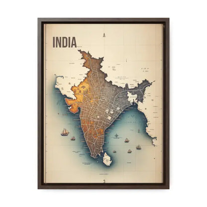 Elevate your Space with Vintage India Gallery Canvas Wrap - 12″ x 16″ / Premium Wraps (1.25″) / Walnut