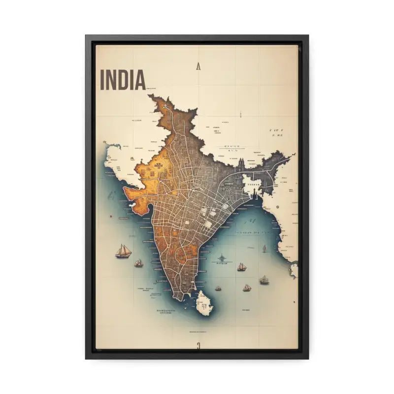 Elevate your Space with Vintage India Gallery Canvas Wrap - 12″ x 18″ / Premium Wraps (1.25″) / Black