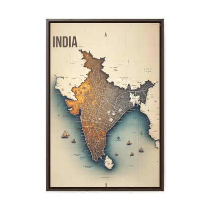 Elevate your Space with Vintage India Gallery Canvas Wrap - 16″ x 24″ / Premium Wraps (1.25″) / Walnut