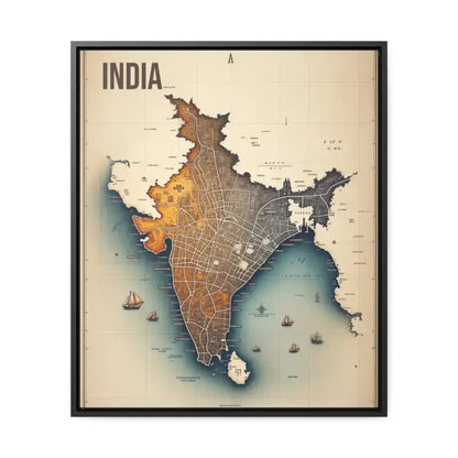 Elevate your Space with Vintage India Gallery Canvas Wrap - 20″ x 24″ / Premium Wraps (1.25″) / Black