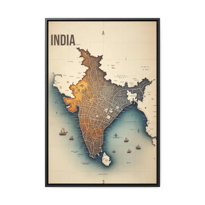 Elevate your Space with Vintage India Gallery Canvas Wrap - 20″ x 30″ / Premium Wraps (1.25″) / Black