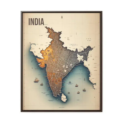 Elevate your Space with Vintage India Gallery Canvas Wrap - 24″ x 30″ / Premium Wraps (1.25″) / Walnut