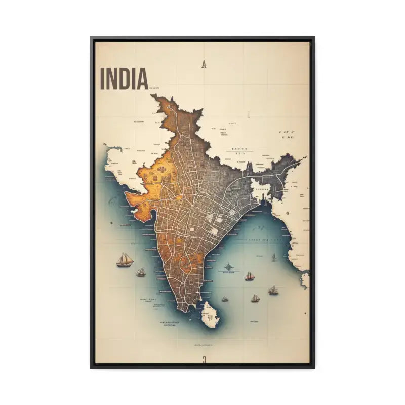 Elevate your Space with Vintage India Gallery Canvas Wrap - 24″ x 36″ / Premium Wraps (1.25″) / Black