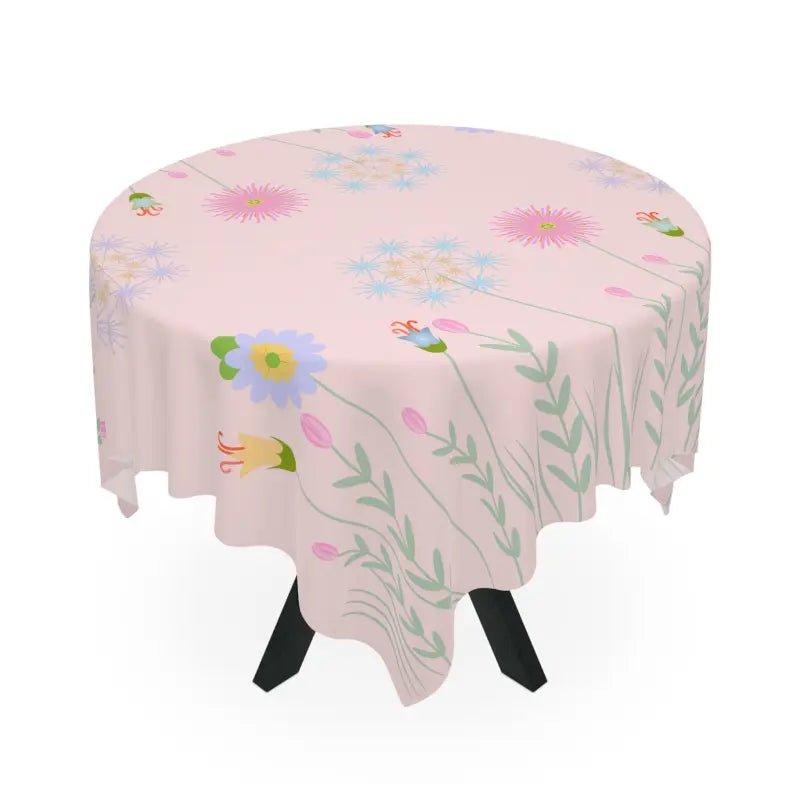 Blossom your Dining Experience with a Pink Tablecloth - one Size / White Home Decor