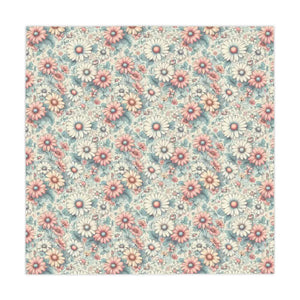 Pink Tablecloth Pastel Floral Pattern One-sided Print - Dipaliz - one Size / White - Tablecloths