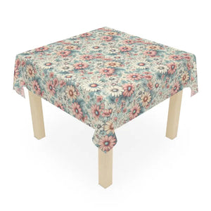 Pink Tablecloth Pastel Floral Pattern One-sided Print - Dipaliz - one Size / White - Tablecloths