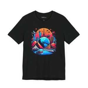 Soft Unisex Jersey Short Sleeve Mountain Tee - Dipaliz - T-shirts