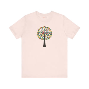 Vibrant Unisex Jersey Short Sleeve - Colorful Tree Design - Dipaliz - T-shirts