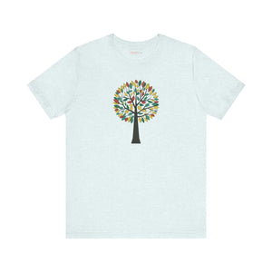 Vibrant Unisex Jersey Short Sleeve - Colorful Tree Design - Dipaliz - T-shirts
