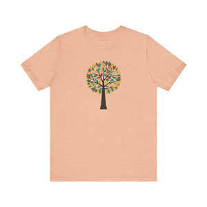 Vibrant Unisex Jersey Short Sleeve - Colorful Tree Design - Dipaliz - T-shirts