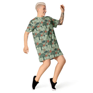Tree Pattern Dress – Comfortable Oversize Fit - Dipaliz - Dresses - Xs