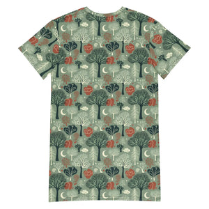 Tree Pattern Dress – Comfortable Oversize Fit - Dipaliz - Dresses - Xs