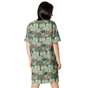 Tree Pattern Dress – Comfortable Oversize Fit - Dipaliz - Dresses - Xs