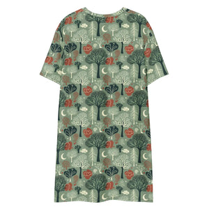 Tree Pattern Dress – Comfortable Oversize Fit - Dipaliz - Dresses - Xs