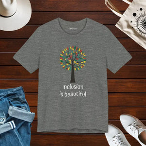 Rainbow Tree Unisex Jersey Tee - Pride Design - Dipaliz - Deep Heather / s - T-shirts