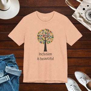 Rainbow Tree Unisex Jersey Tee - Pride Design - Dipaliz - Heather Peach / s - T-shirts