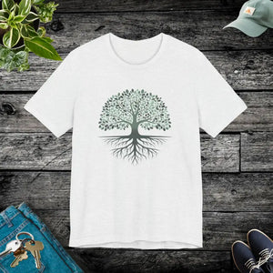 Abstract Pattern Tree Roots Tee - Bella + canvas Soft Cotton - Dipaliz - Ash / Xs - T-shirts