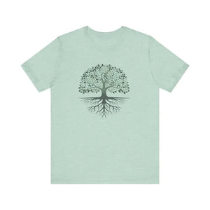 Tree Roots Tee - Soft Cotton Comfort Wear - Dipaliz - Heather Prism Mint / Xs - T-shirt