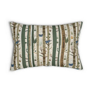 Trees & Butterflies Lumbar Pillow - Nature’s Comfy Touch - Dipaliz - 20’’ × 14’’ - Pillows