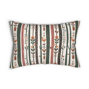 Nature Lumbar Pillow - Plants and Flowers Design - Dipaliz - 20’’ × 14’’ - Pillows